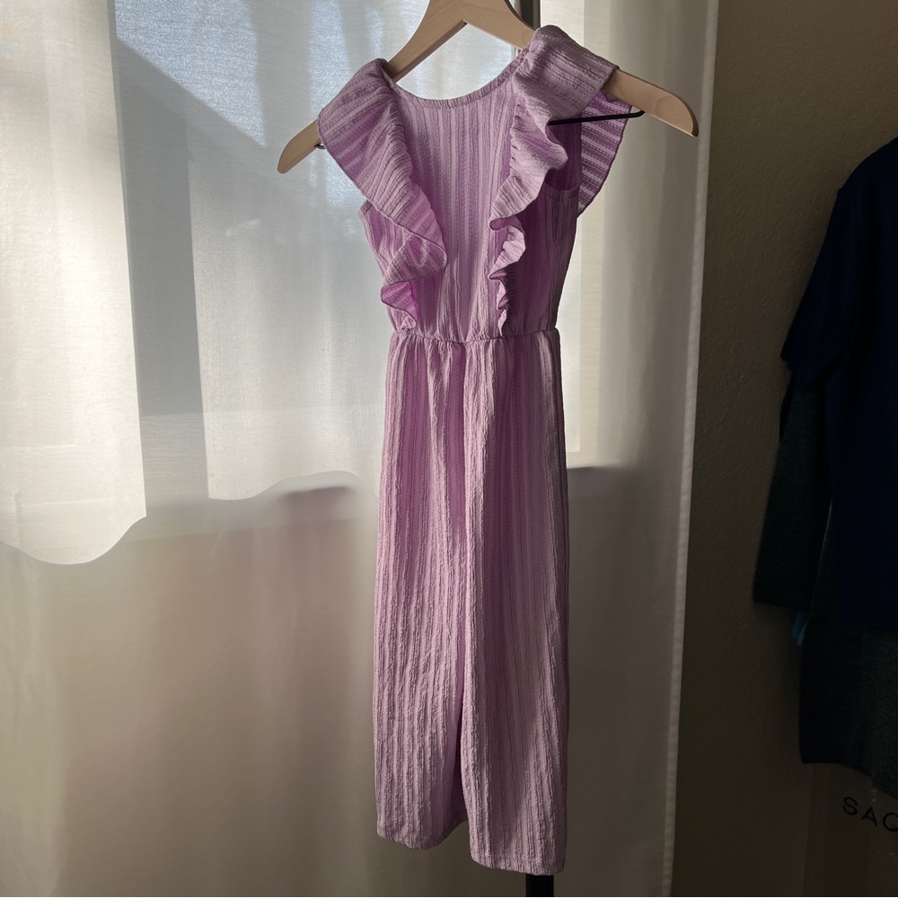 Zara Toddler Girl’s Ruffled Jumpsuit Mauve 3-4